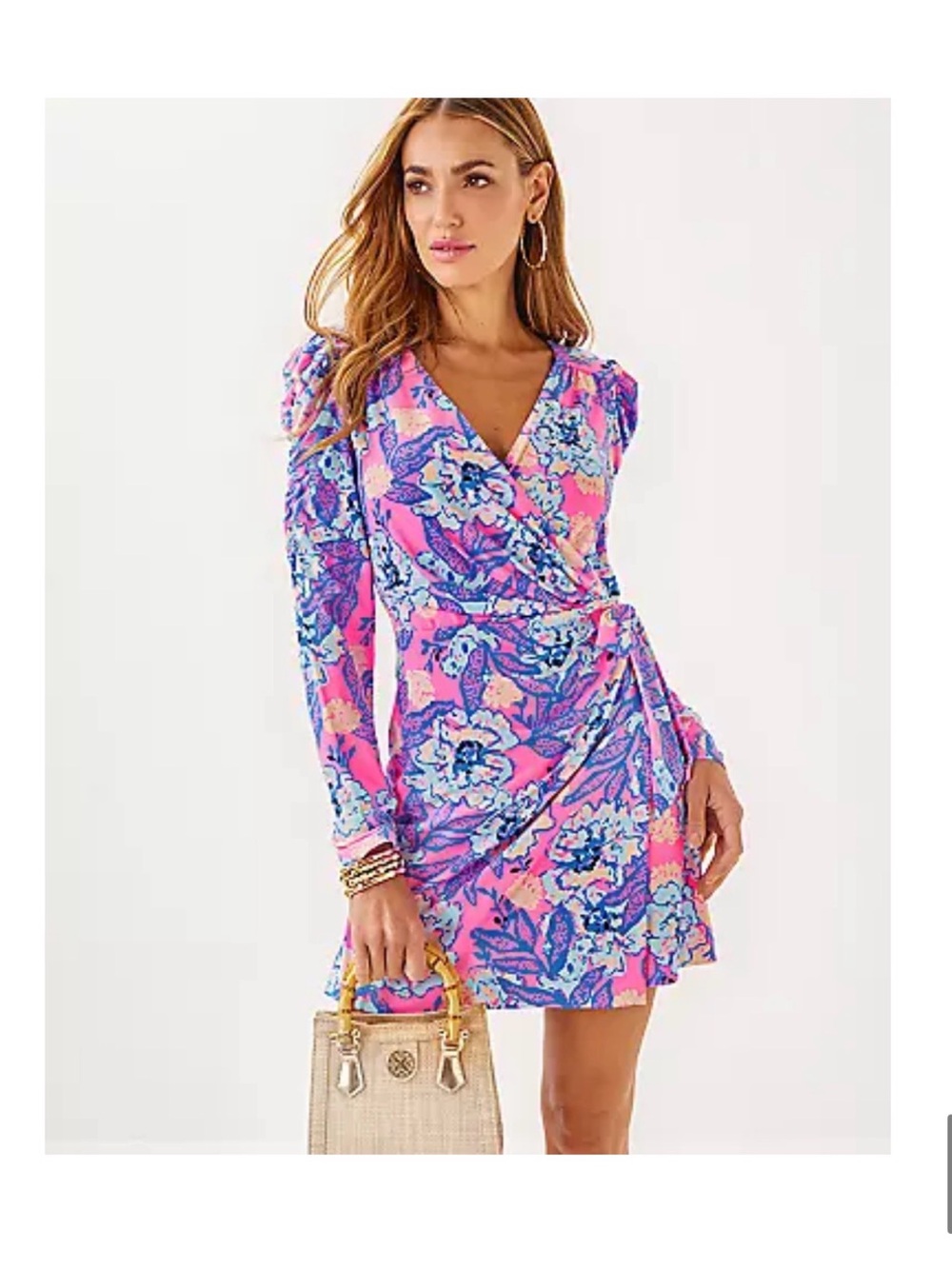 Lilly Pulitzer Pink & Purple Floral Wrap Dress